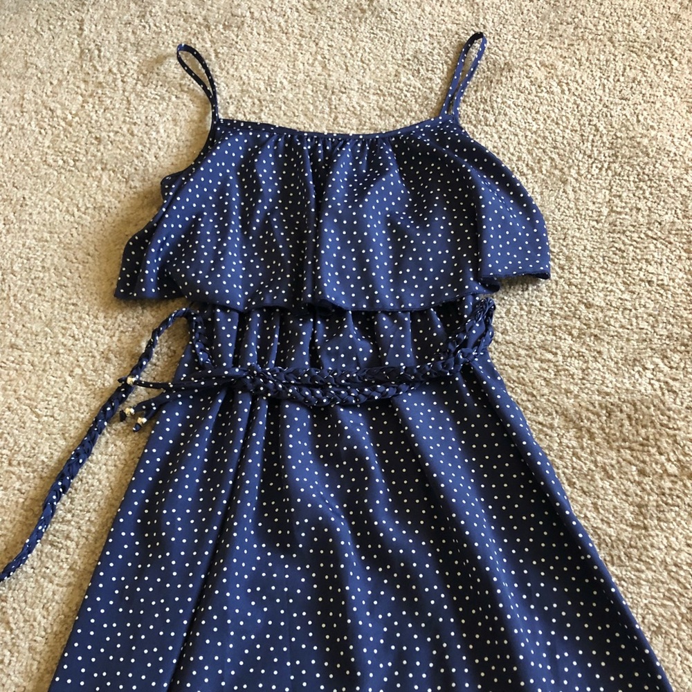 Blue polka dot dress